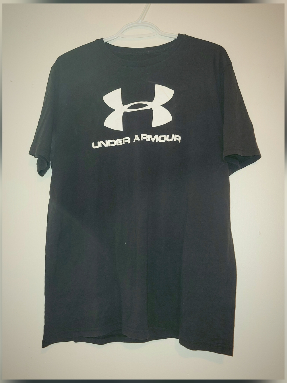 Under Armour Black Short Sleeve Tee with White Logo